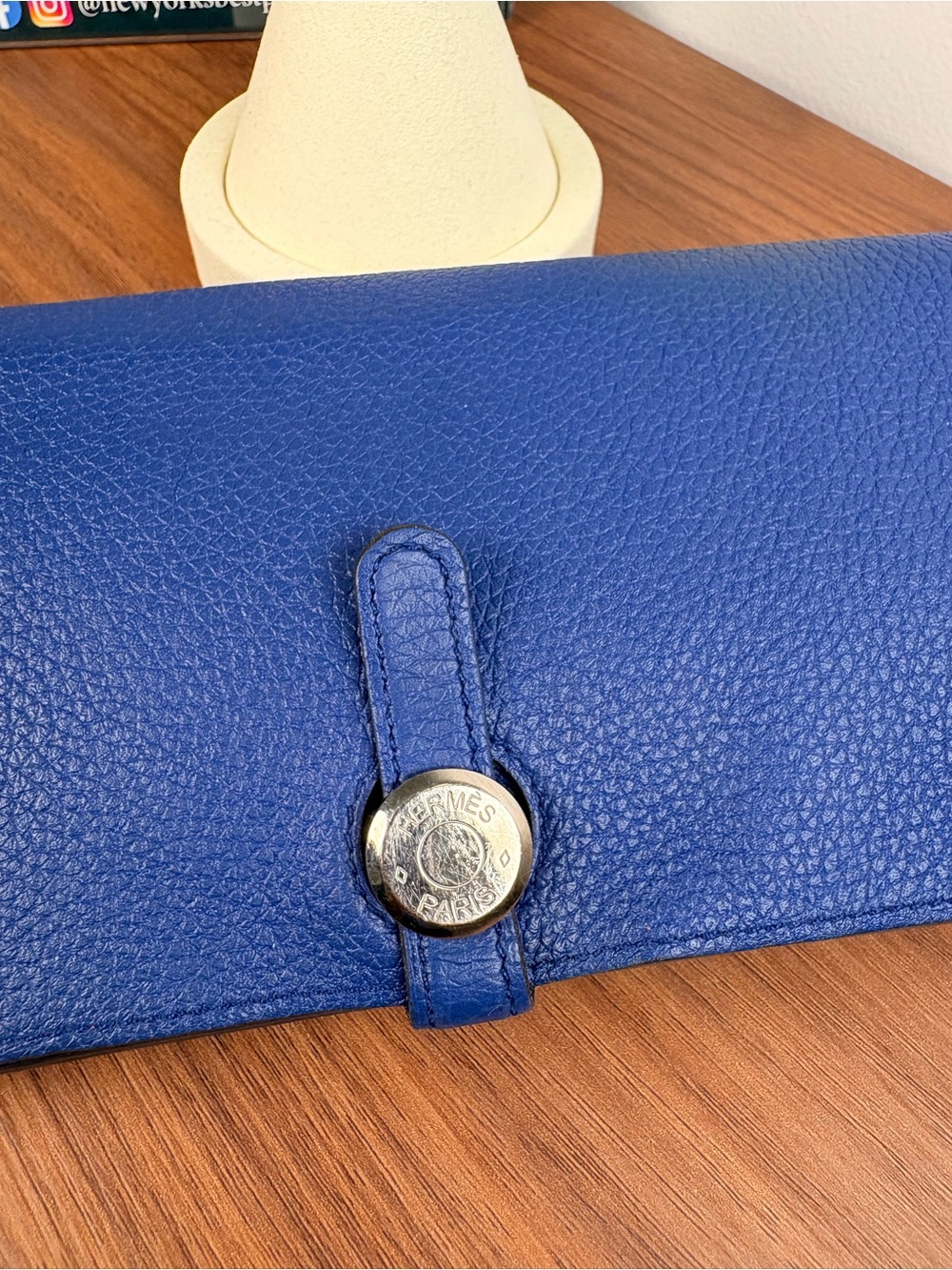 Hermes Dogon Wallet in Electric Blue Togo Leather - Picture 4 of 9